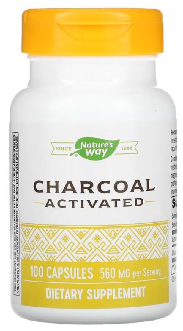 Nature's Way Activated Charcoal Intestinal Cleanser Capsule, 260 mg, 300 Capsules