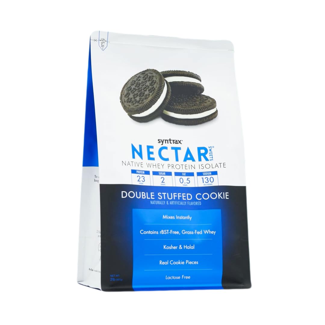 Syntrax Nectar Sweets Whey Protein Isolate Powder Double Stuffed Cookie, 32 Servings, 2 lb