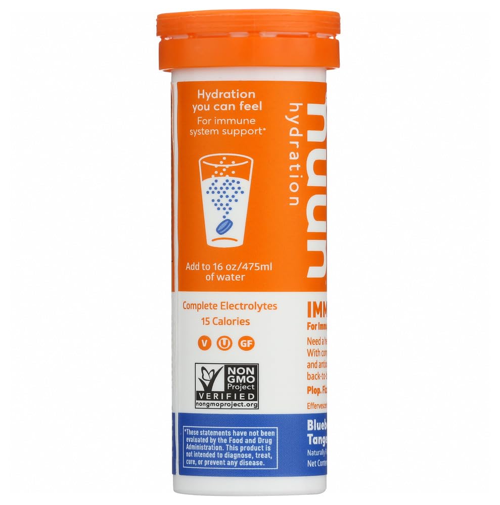 Nuun Immunity Blueberry Tangerine Electrolyte Drink Tablets, Pack of 8