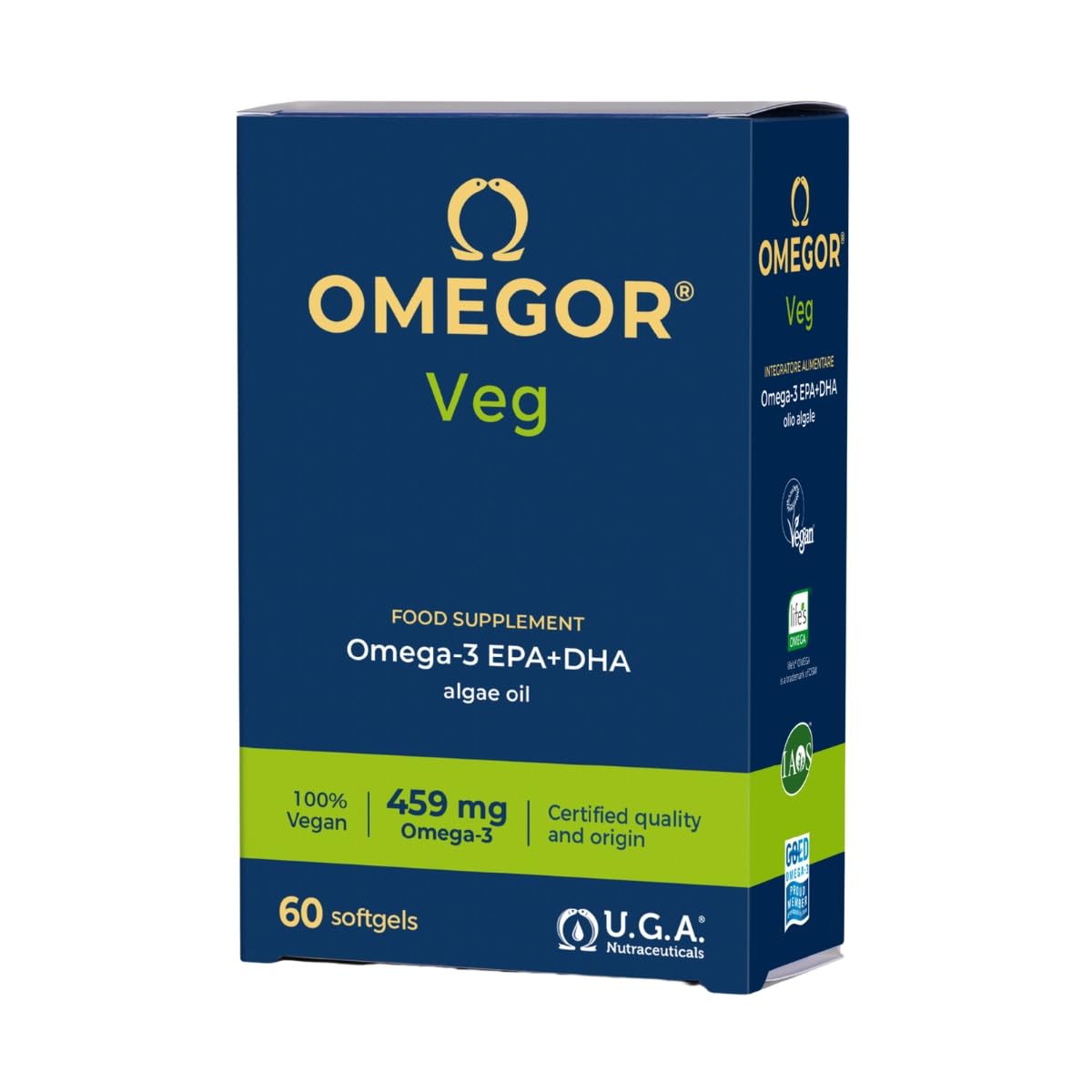 OMEGOR Veg Algae Oil Omega-3 Capsules, 60 Capsules