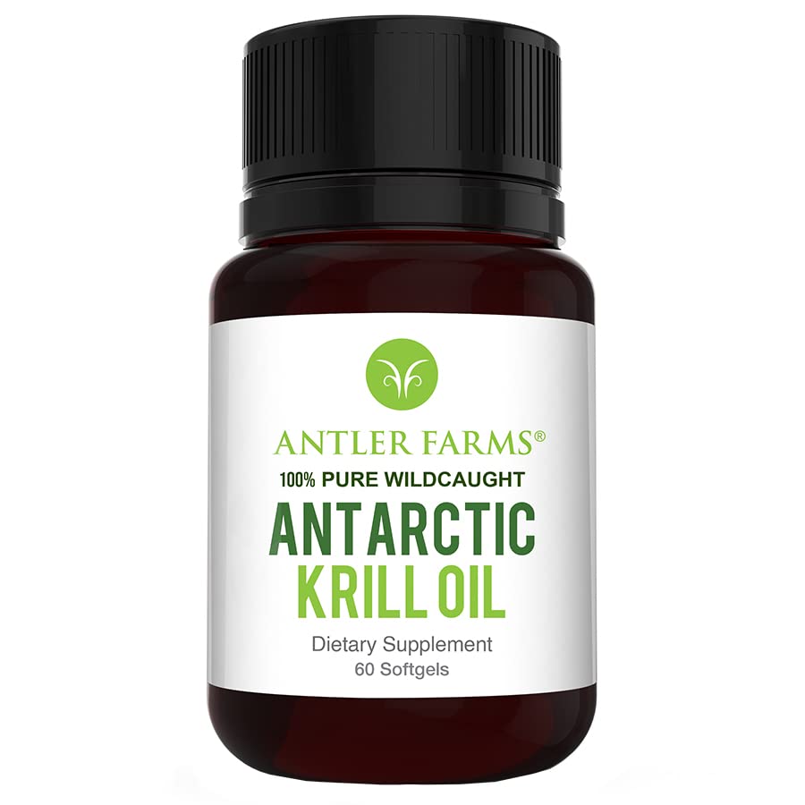 Antler Farms 100% Pure Wild Caught Antarctic Krill Oil from Cold, Pristine Waters Softgels 60 Count