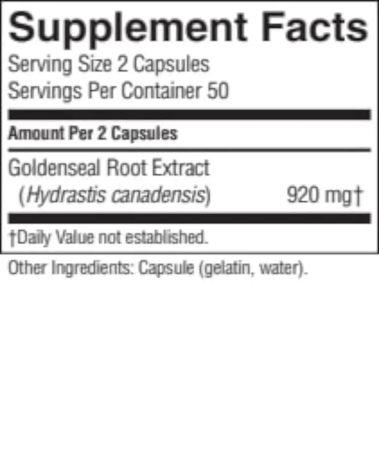 Nature's Sunshine Golden Seal Capsules, 100 Capsules