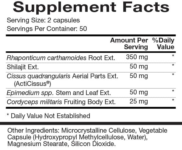 Natura Health Products Botanabol Rhaponticum & Shilajit Strength Capsules 100