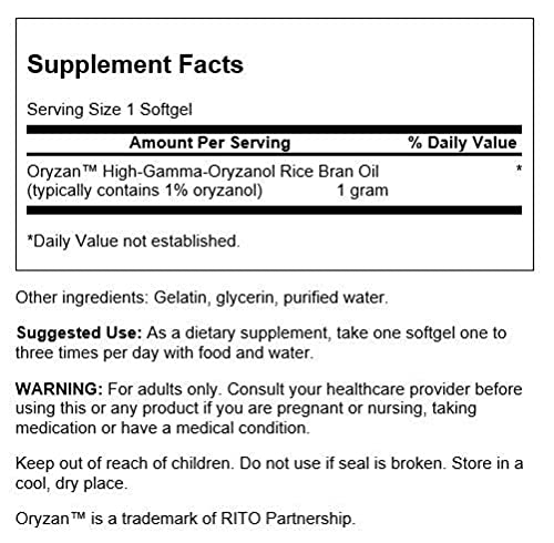Swanson EFA Oryzan Rice Bran Oil 1000 mg Capsules 90