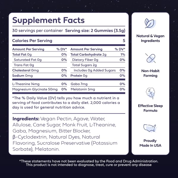 SweetDreams Dream Gummies Natural Sleep Aid for Adults, 60 Count