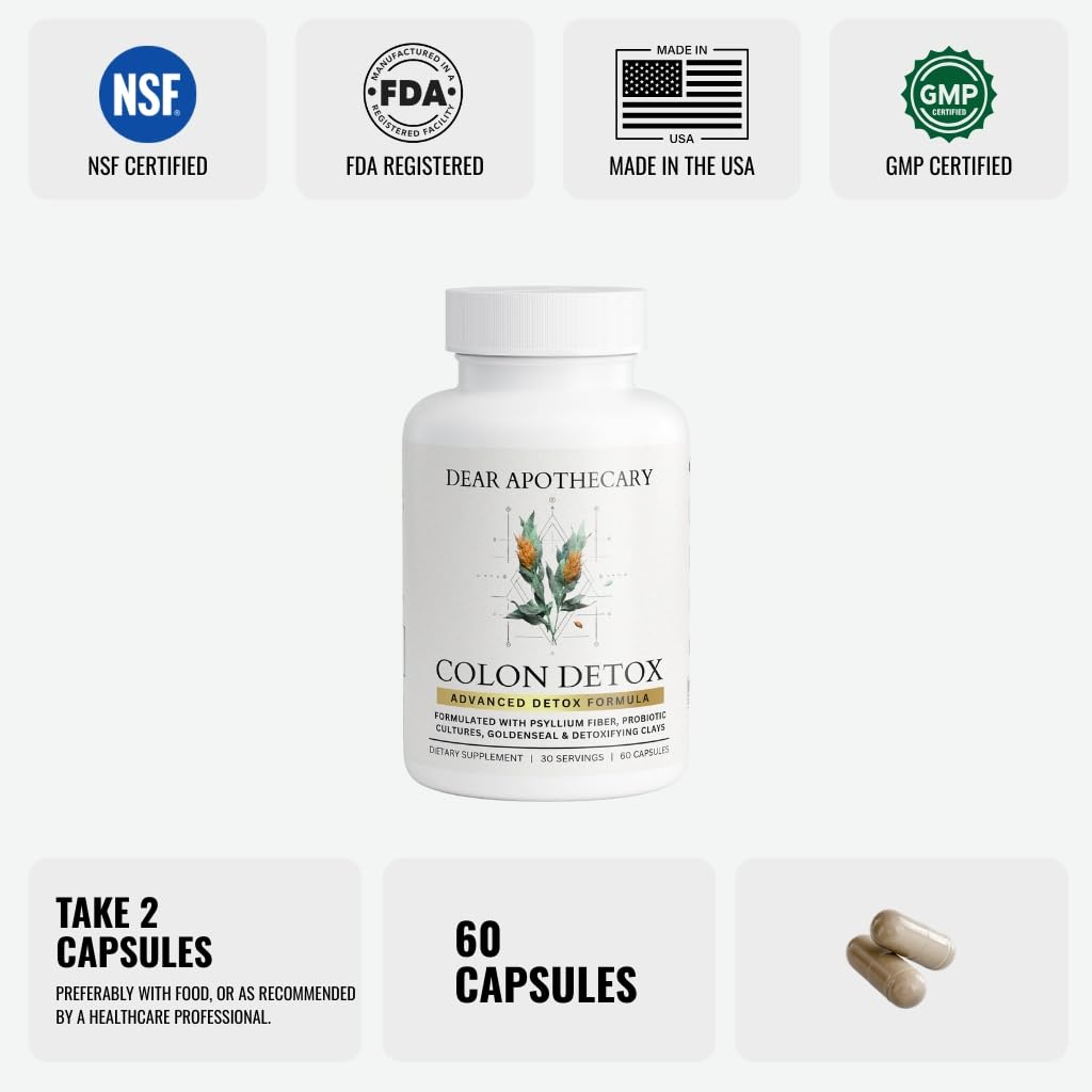 Dear Apothecary Colon+ Cleansing Supplement Capsule 60 Count