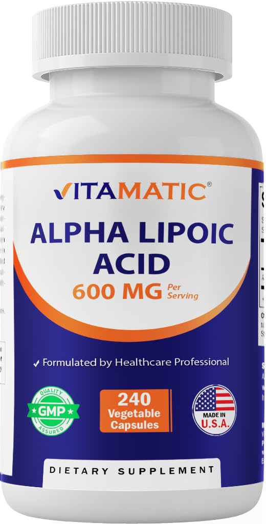 Vitamatic Alpha Lipoic Acid 600 mg Capsules, 240 Count