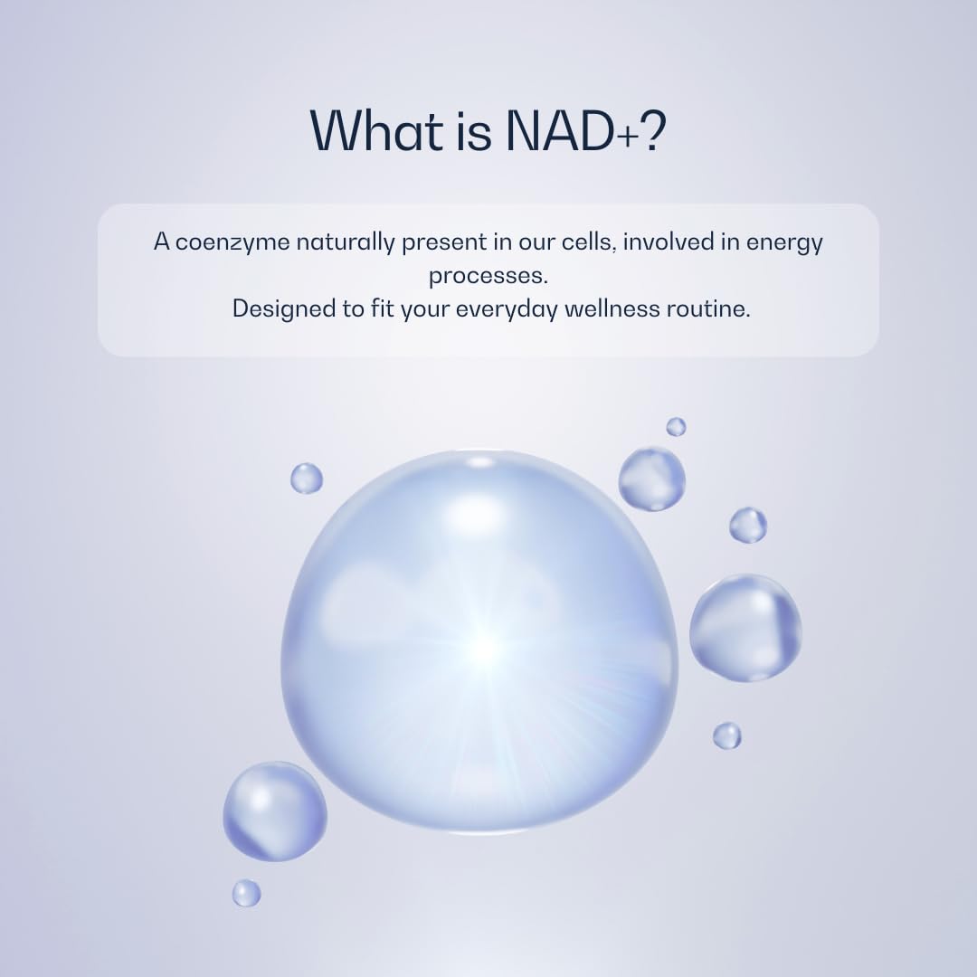 The Blue Formula NAD Caps NAD (Nicotinamide Adenine Dinucleotide) + Hydrolyzed Marine Collagen Daily Supplement, 90 Capsules