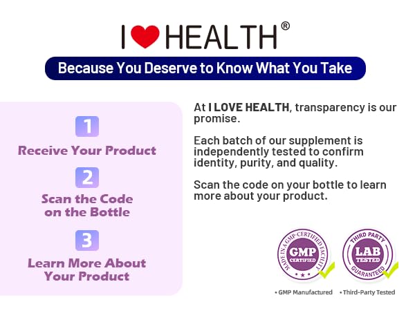 I LOVE HEALTH NMN 500mg Capsules 60 Count