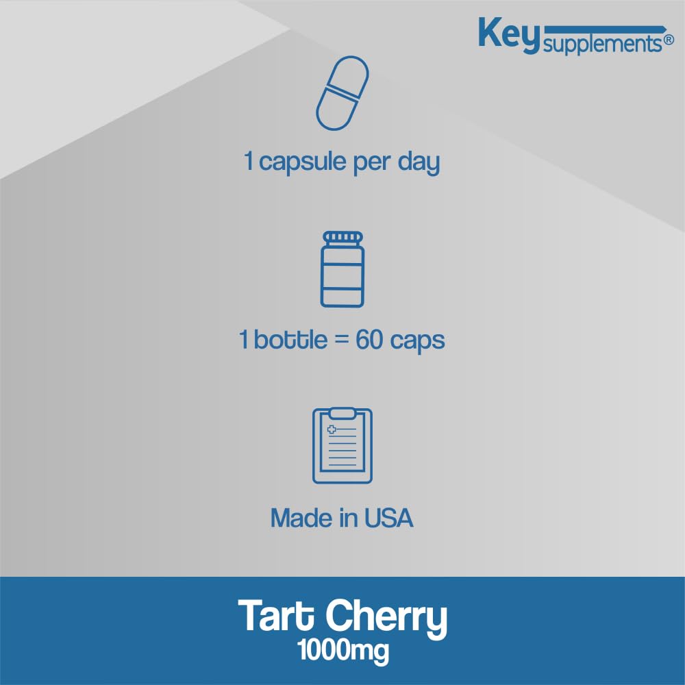 Keysupplement Tart Cherry 1000mg Capsule, 1 Count