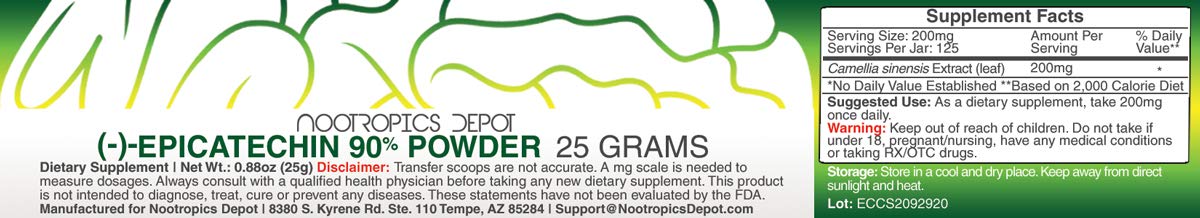 Nootropics Depot Epicatechin 90% Powder 25 Grams