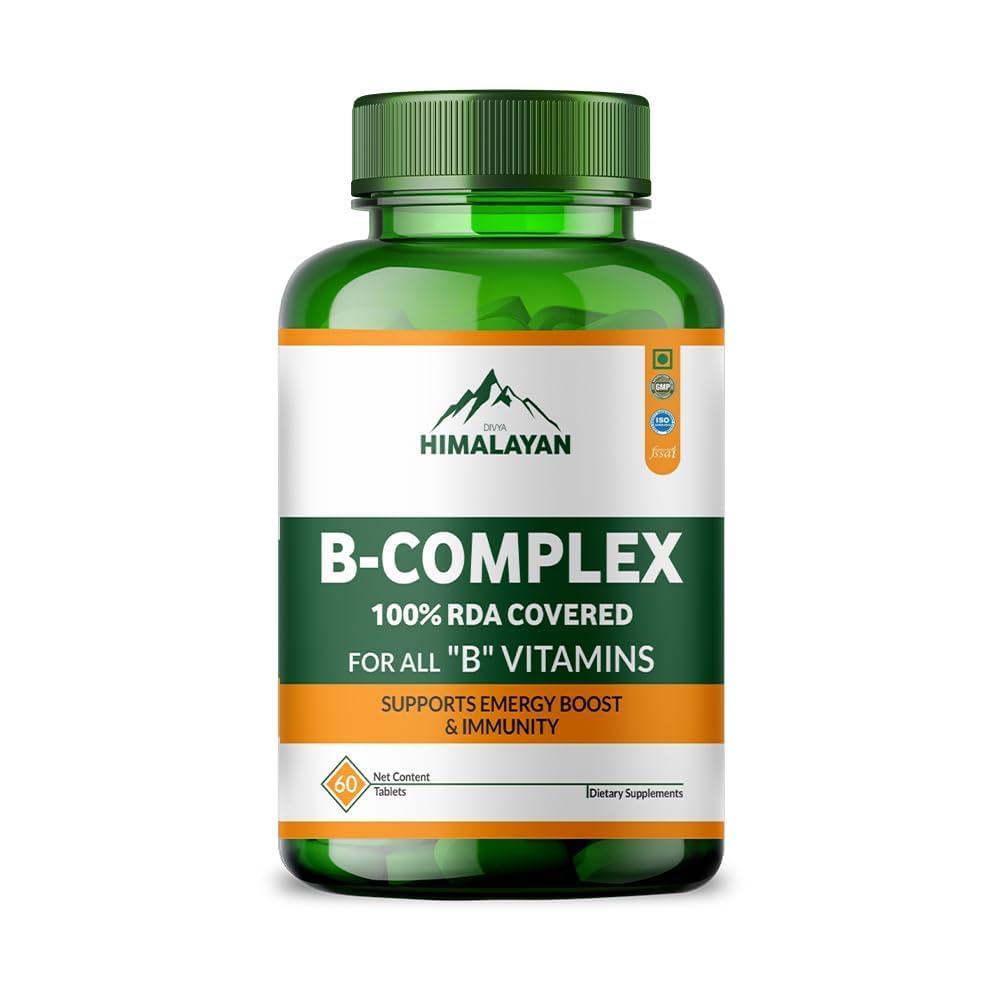 Divya Himalayan Plant Based Vitamin B Complex with Methylated B12 1000 mcg – 60 Tablets