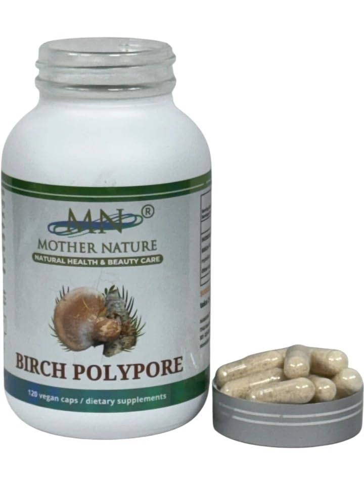 Mn Mother Nature Inc Birch Polypore Mushroom Supplement 1000mg Capsules 120