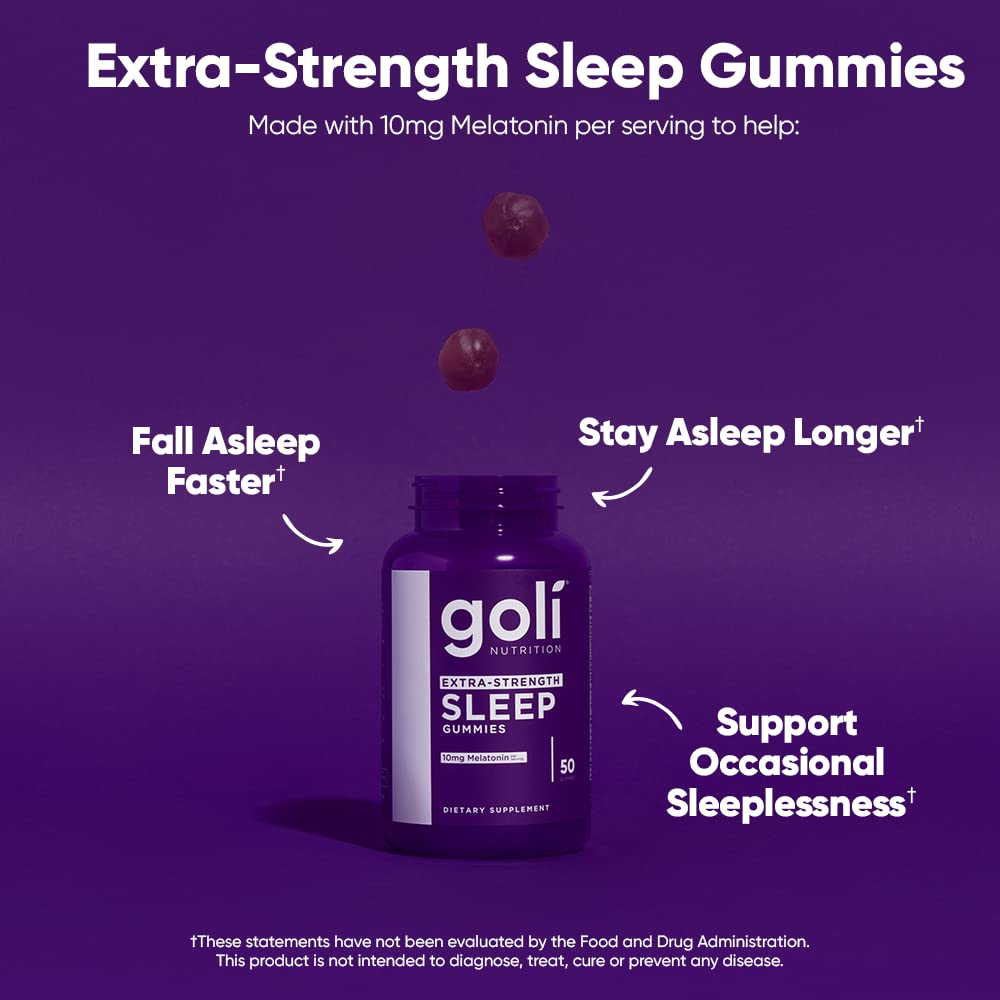 Goli Sleep Gummy Extra Strength Melatonin 10mg, 250 Count