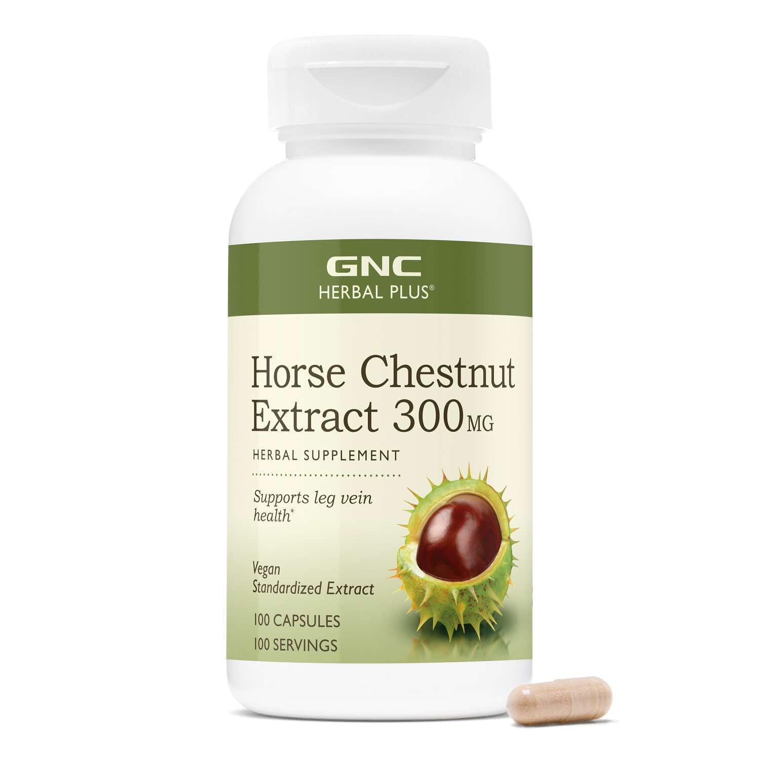 GNC Herbal Plus Horse Chestnut Extract 300mg Capsule, 100 Count