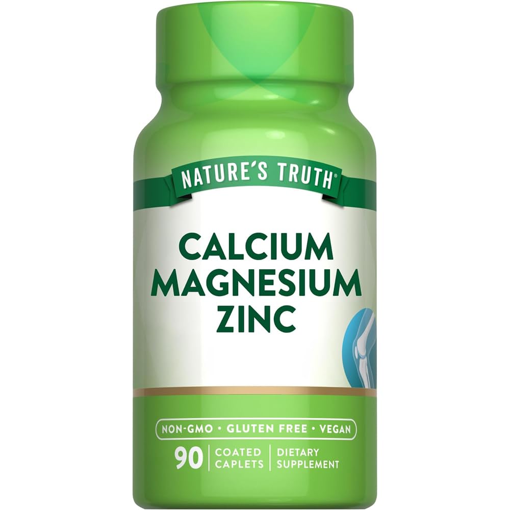 Nature's Truth Calcium Magnesium Zinc Plus Vitamin D3 Capsules, 180 Count
