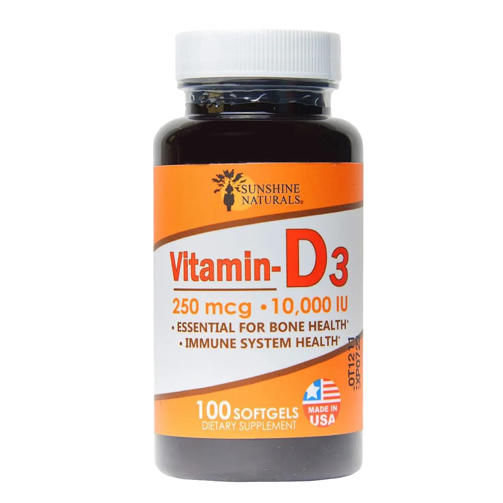 Sunshine Naturals Vitamin D3 Dietary Supplement Softgels 200