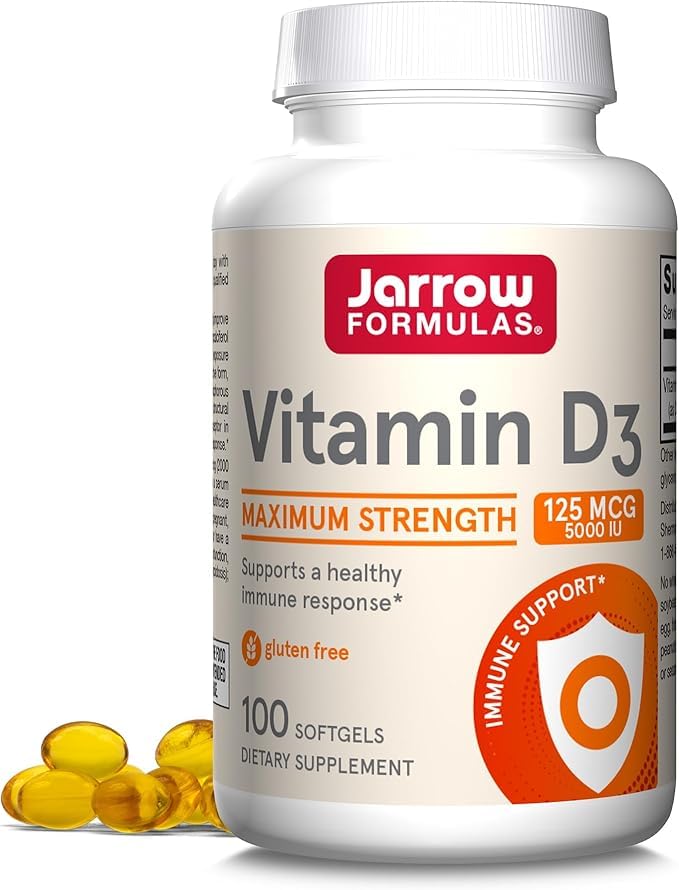 Jarrow Formulas Vitamin D3 5000 IU Softgels 200 Count