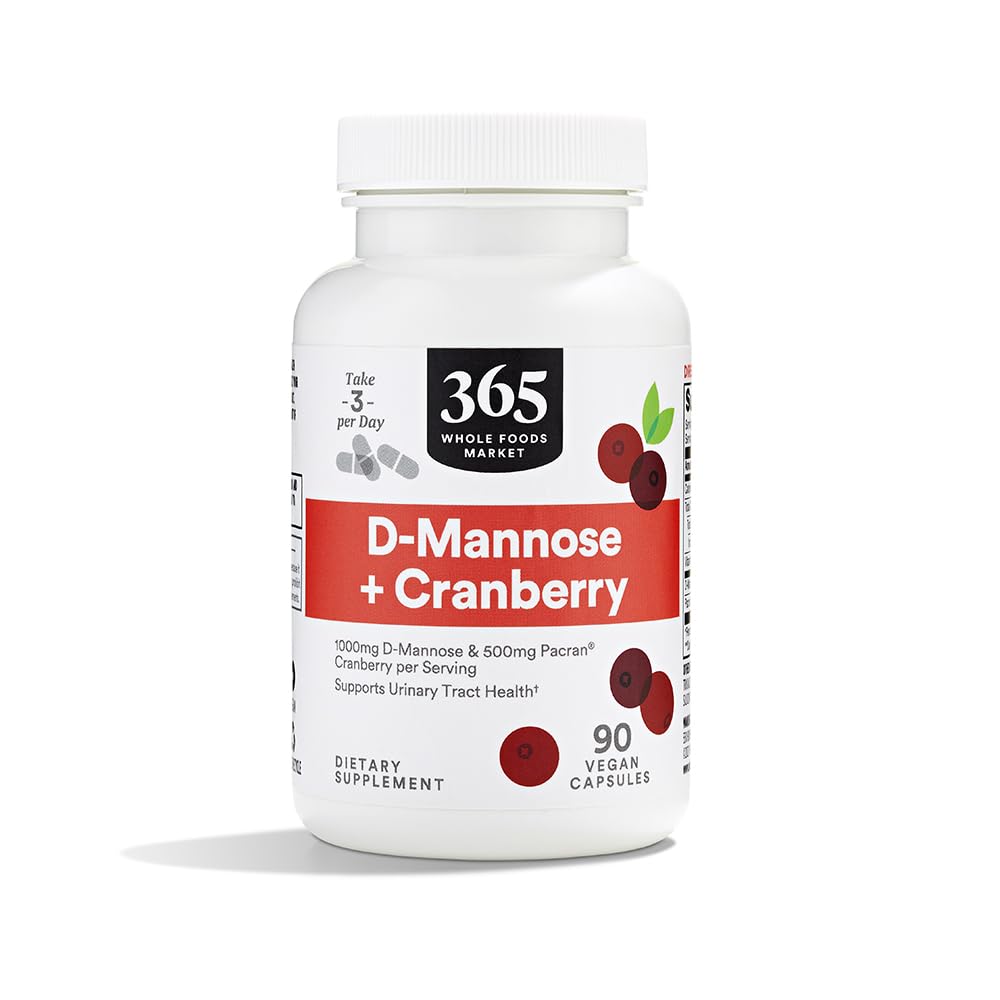 365 by Whole Foods Market D-Mannose With Cranberry Capsules, 90 Capsules