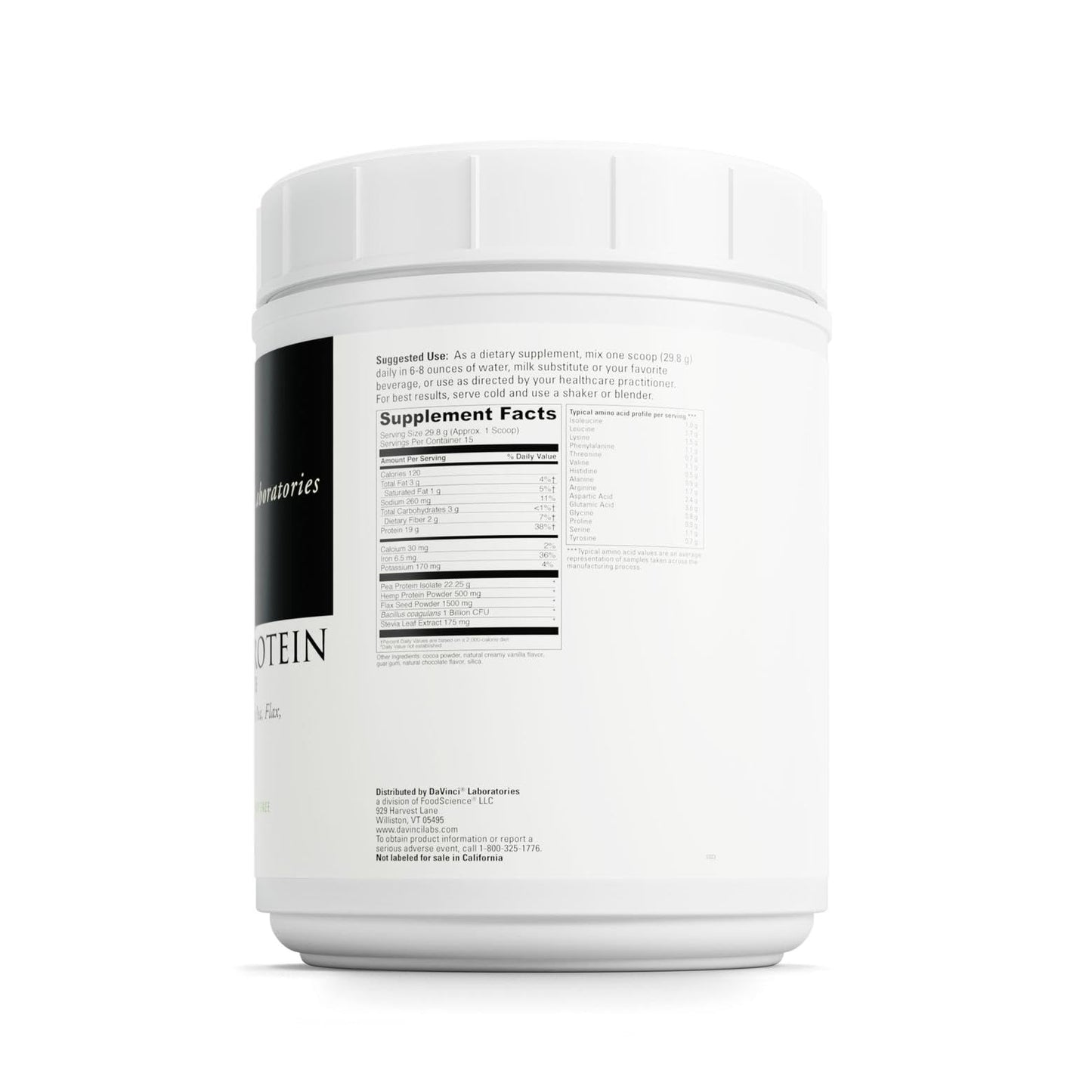 DAVINCI Vegan Protein Powder 31.54 Servings
