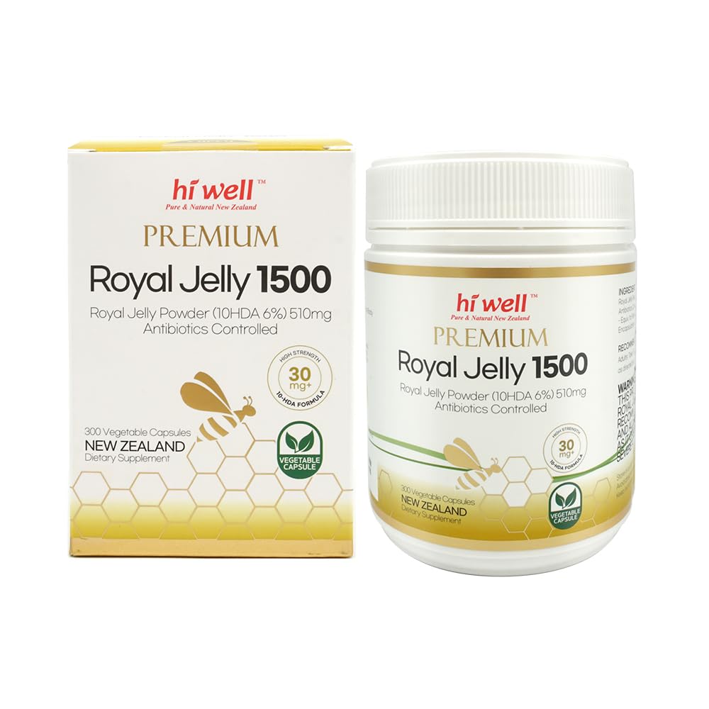 Hi Well Pure & Natural New Zealand Royal Jelly 1500 Softgel 300 Count