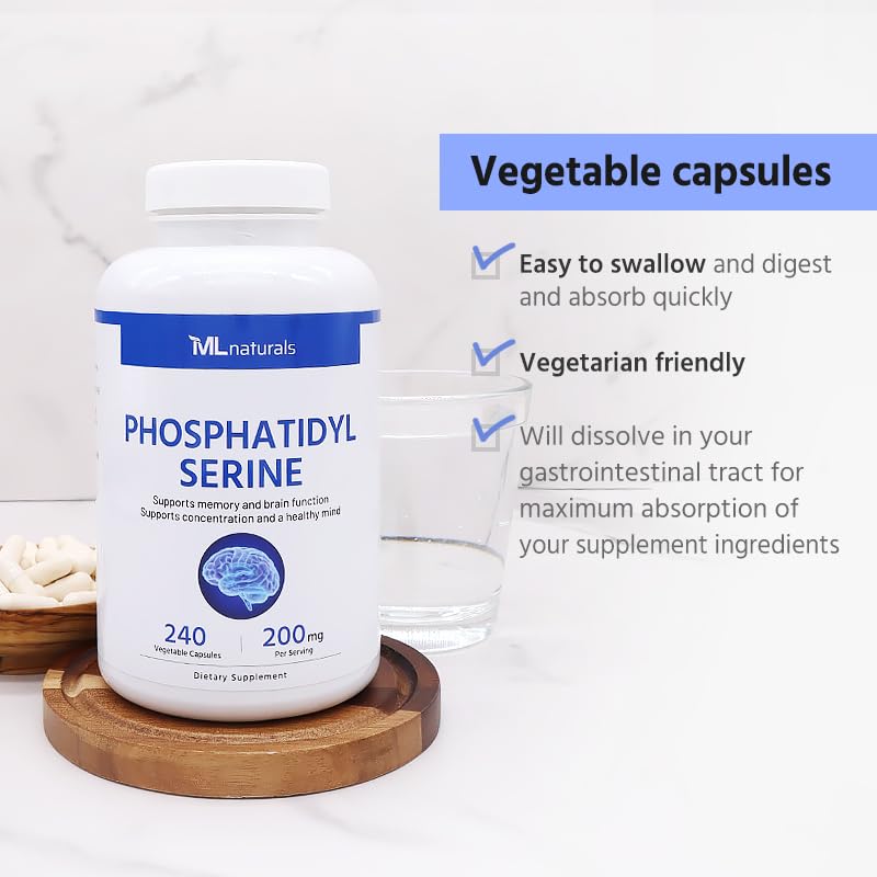 ML Naturals Phosphatidyl Serine 200mg (Per Serving) Capsules, 240