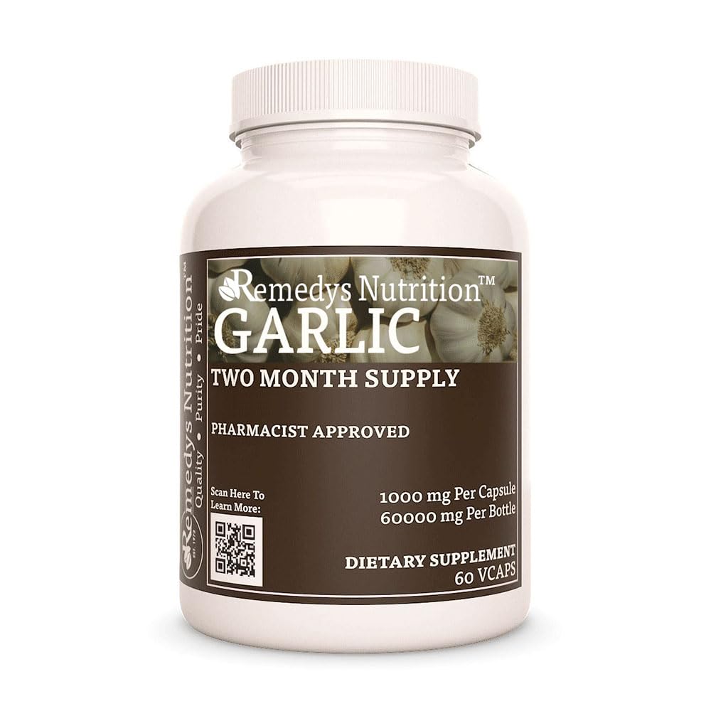 Remedy’s Nutrition Garlic 1,000 mg Capsules, 60 Count