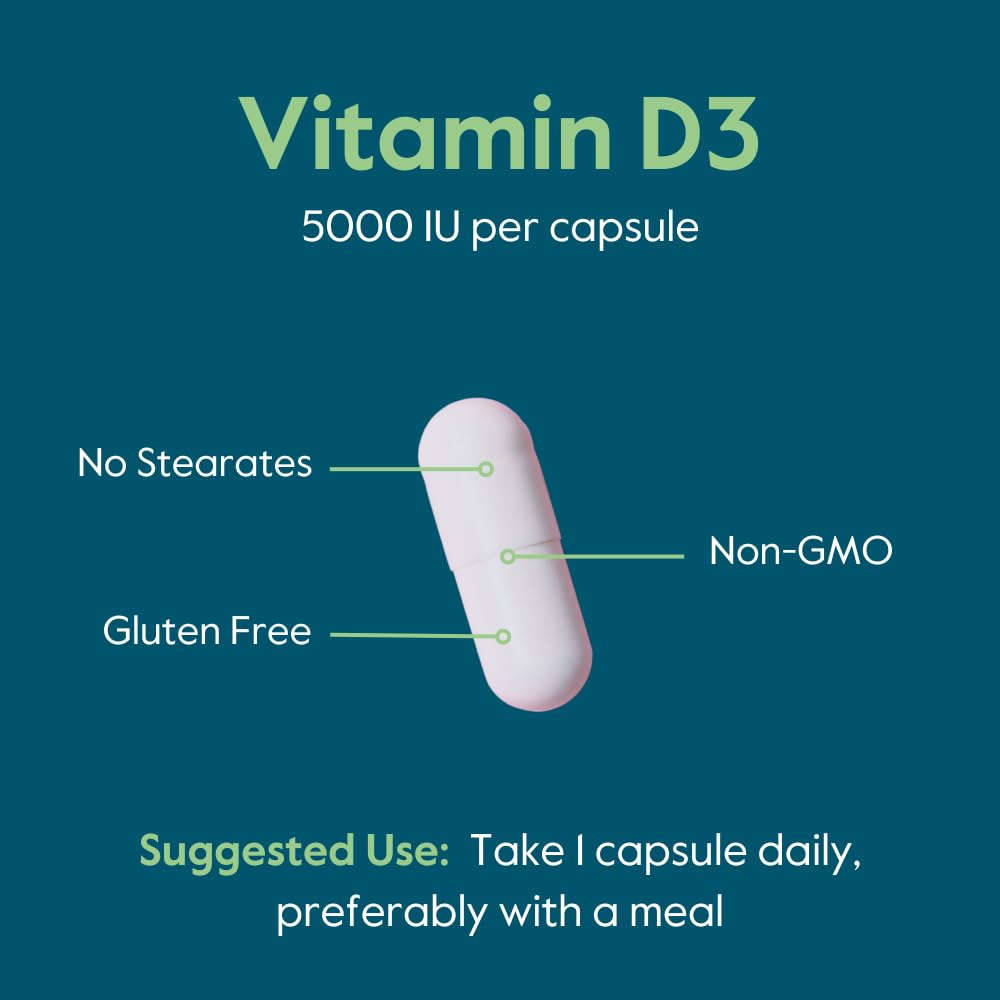 BESTVITE Vitamin D3 5000 IU 365 Capsules