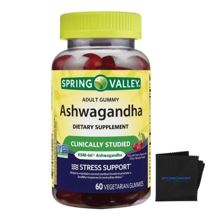 STOREOMART Ashwagandha Vegetarian Gummies for Stress Support, 60 Count