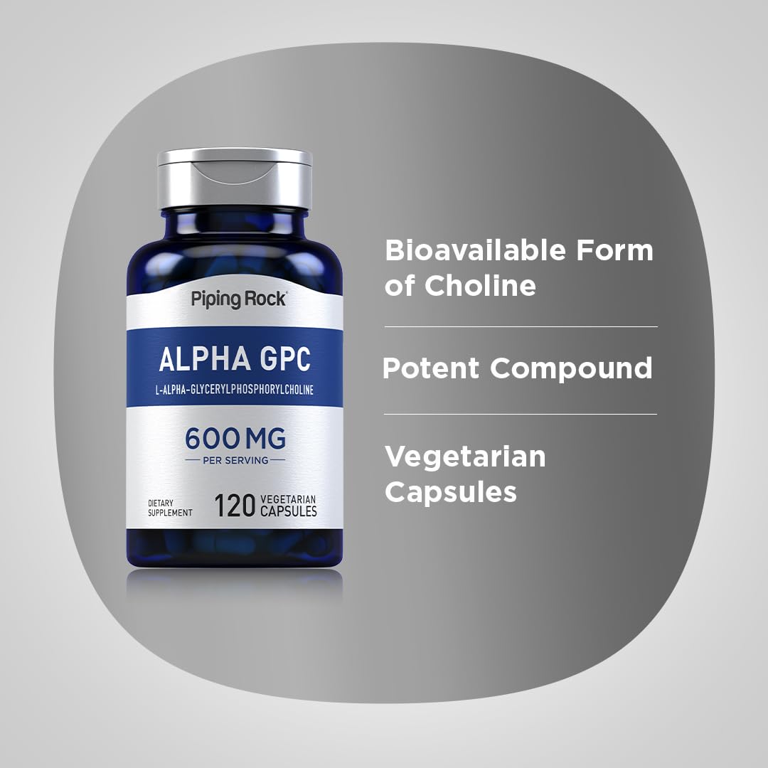 Piping Rock Alpha GPC 600 mg Capsule, 120 Count