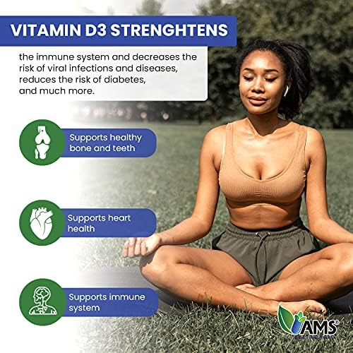 America Medic & Science Xtra D3 Vitamin D 5,000 IU (125 mcg) Cholecalciferol Supplement, 60 Softgels
