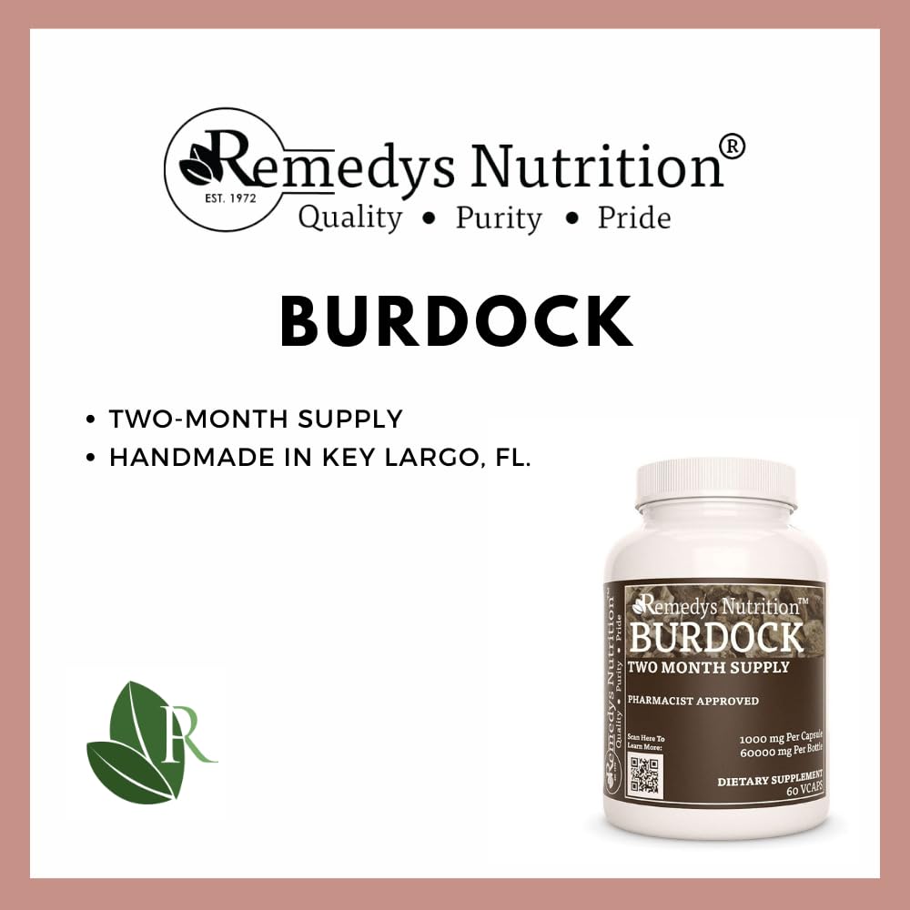 Remedy’s Nutrition Burdock Root 1000 mg Capsule, 60 Count