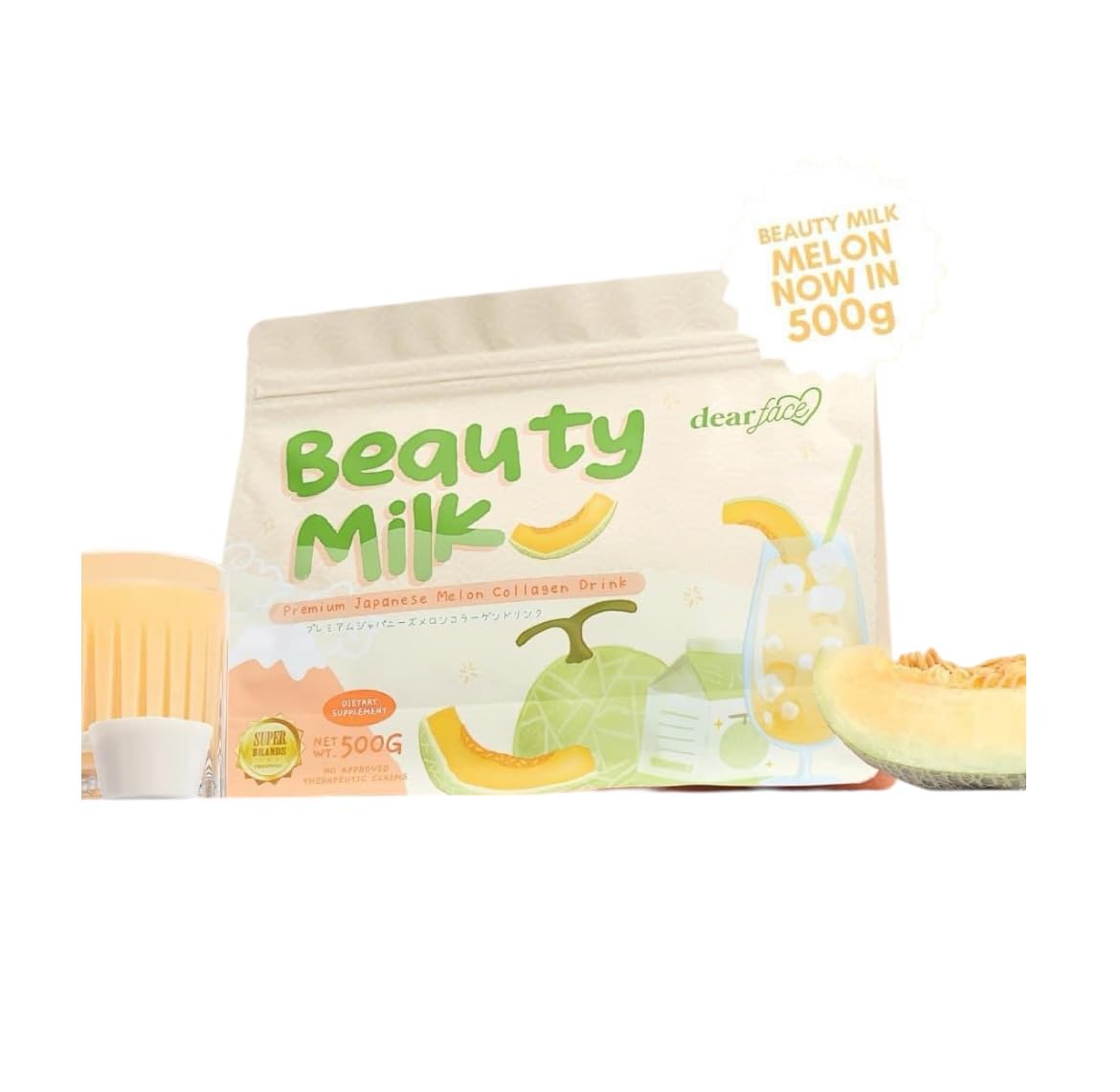 Beauty Milk Dear Face Supersized Collagen Glutathione Powder 17.6