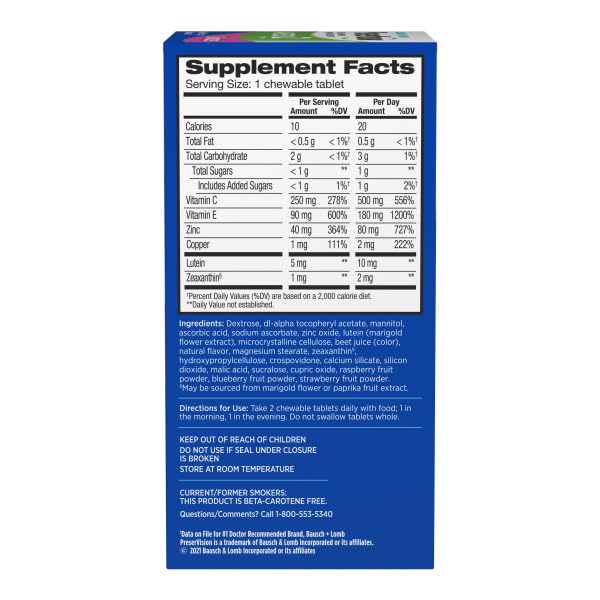 PreserVision AREDS 2 Eye Vitamin & Mineral Supplement Chewables 140