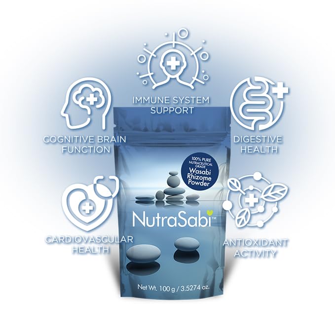 NutraSabi Nutraceutical-Grade Pure Wasabi Rhizome Powder 3.5 oz