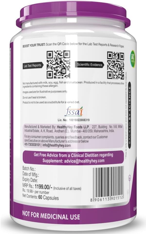 Generic Vegan Calcium with Magnesium, Vitamin D3 & Vitamin K2-MK7 BoneMax Bone Health Complex 60 Capsules