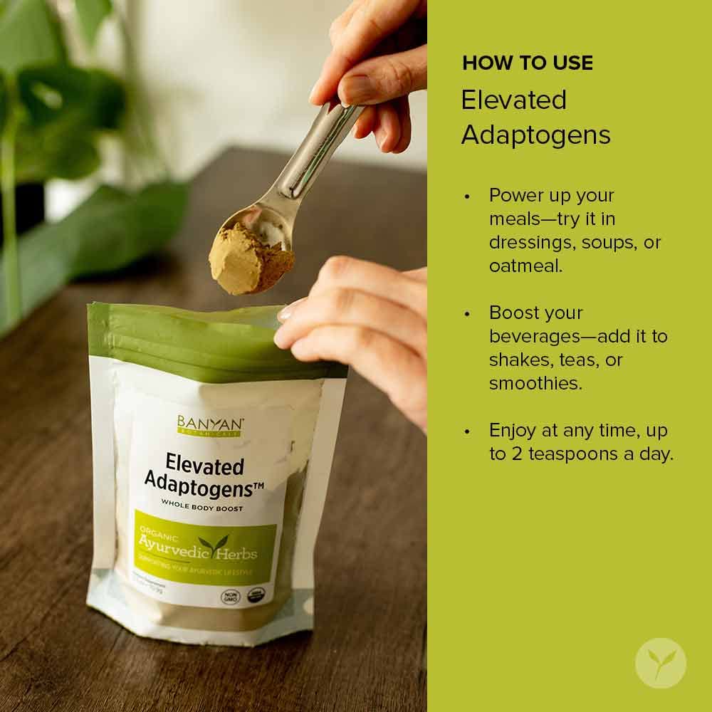 Banyan Botanicals Elevated Adaptogens Organic Superfood Powder with Moringa, Ashwagandha & Tulsi 2.5 oz
