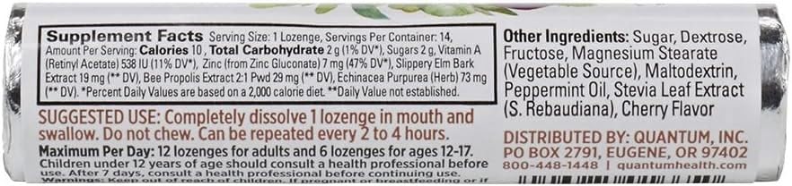 Quantum Research TheraZinc Echinacea Lozenges 12 Count