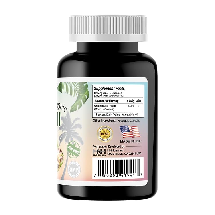 Dr.K&C Premium Organic Noni 1000mg Capsules, 360 Count