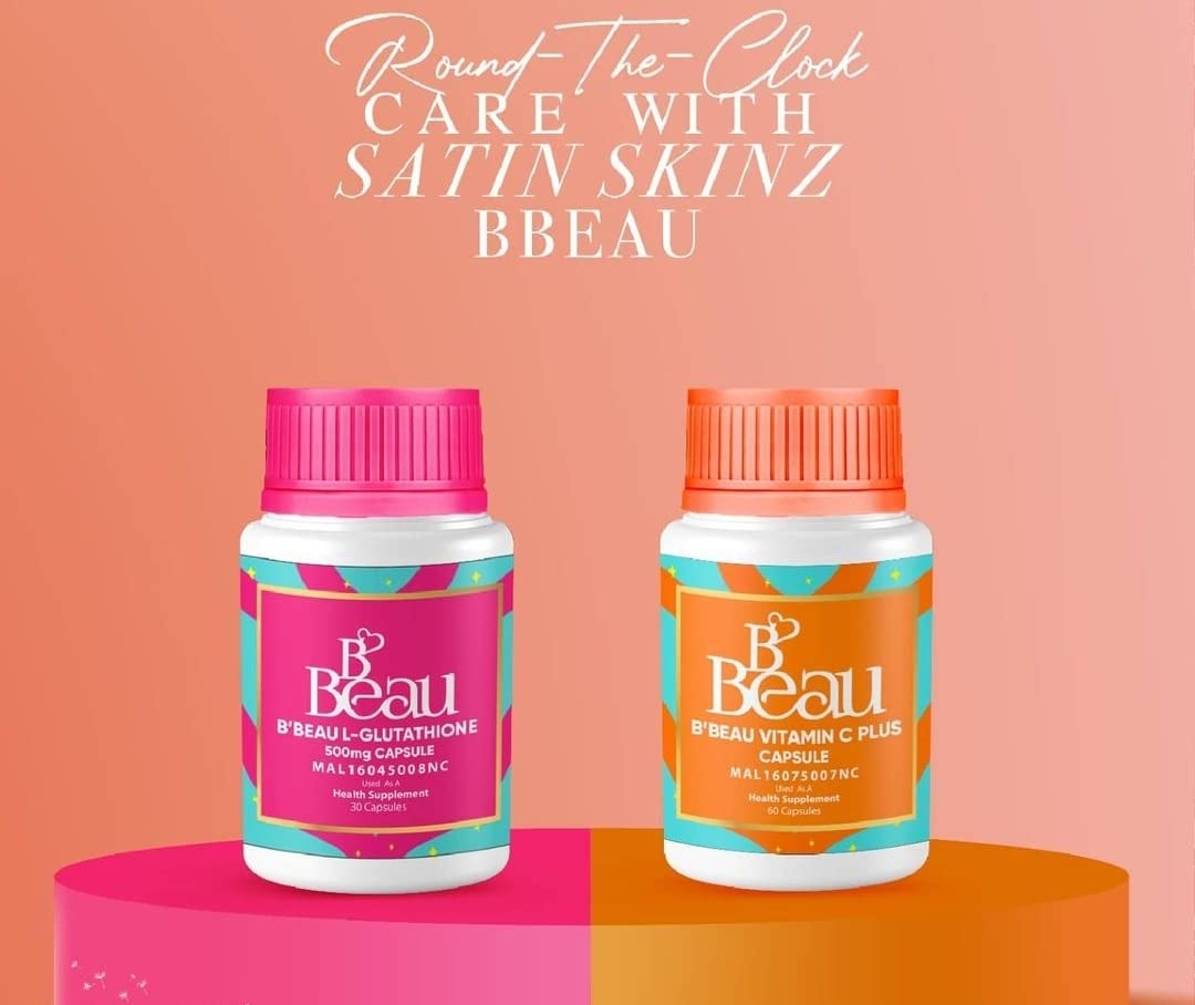 Elizkof Beauty Store B'Beau L-Glutathione 500mg and B'Beau Vitamin C Capsule, 1 Capsule