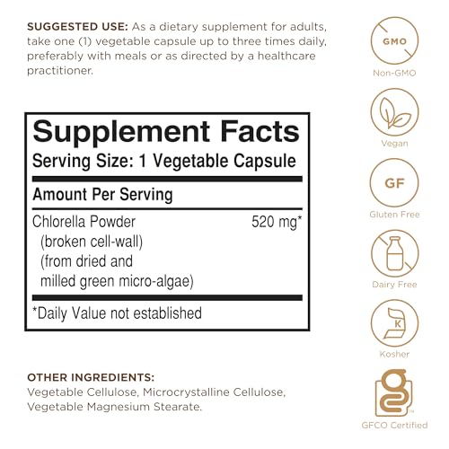 Solgar Chlorella 520mg Capsules 100 Count