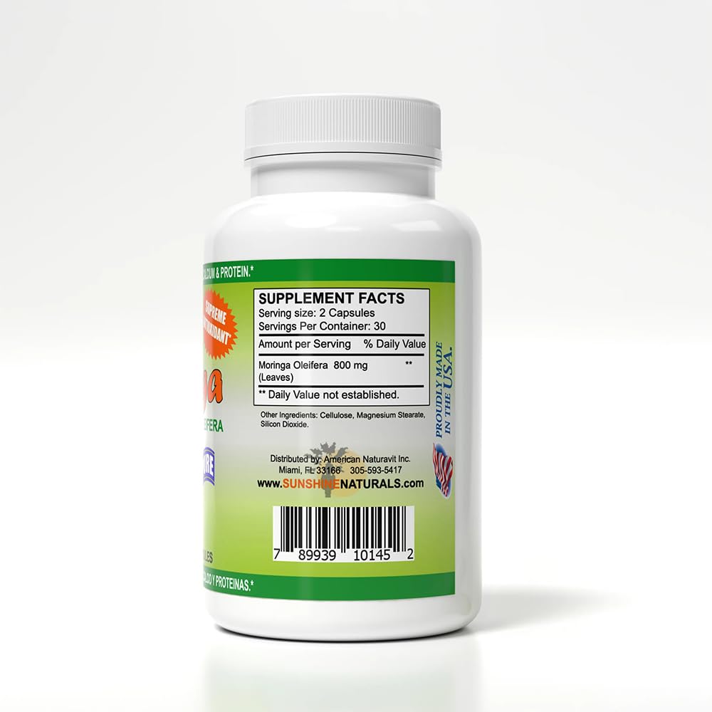 Sunshine Naturals Moringa Dietary Supplement Capsules 120