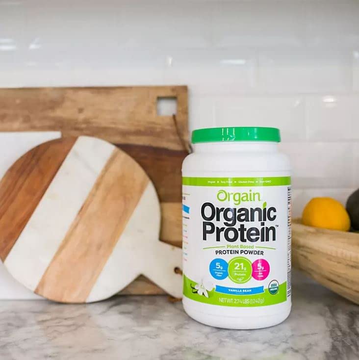 Orgain Organic Plant Based Protein Powder Vanilla Bean, 32 Servings