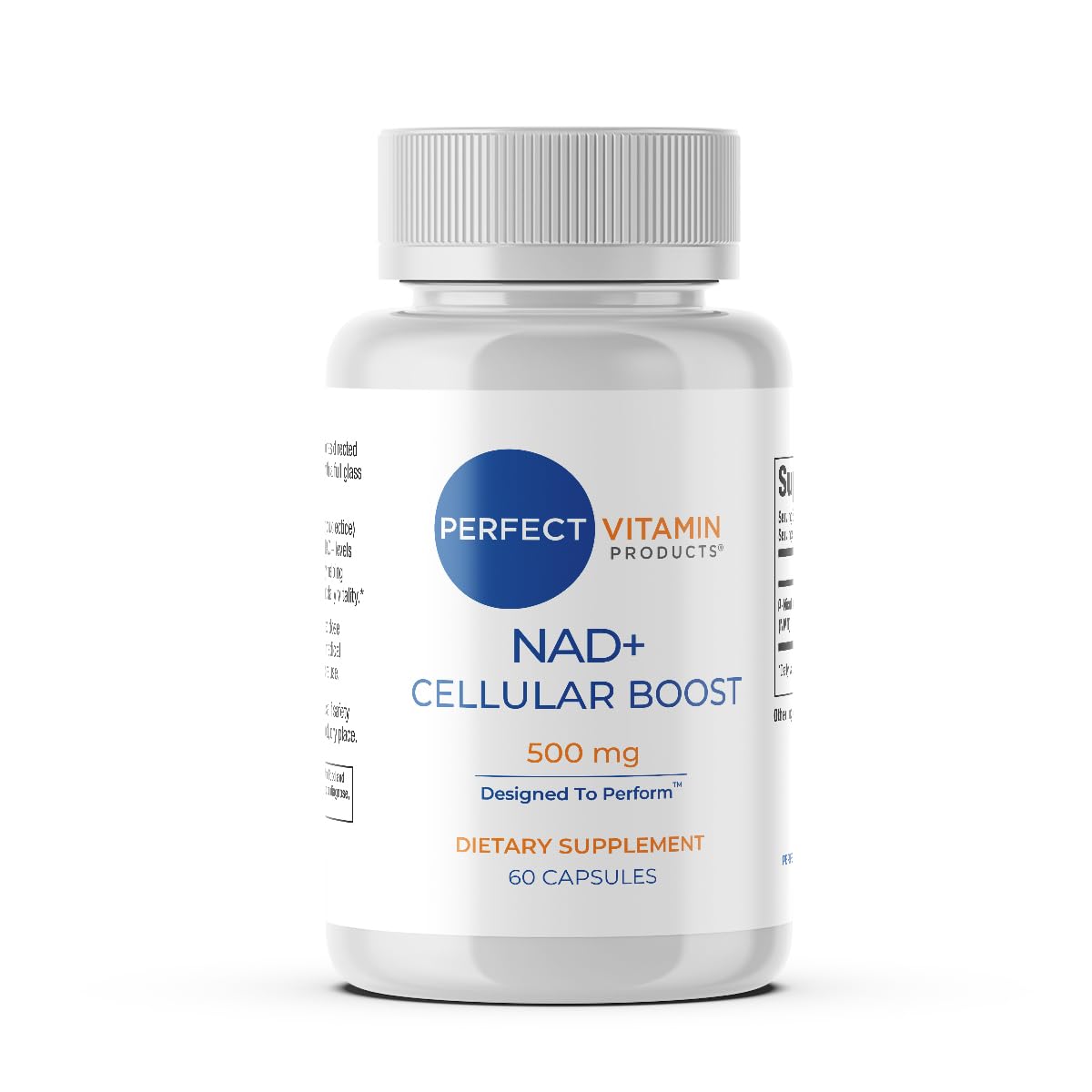 Perfect Vitamin Products NMN 500mg NAD+ Cellular Boost Vegan Capsules, 60 Count