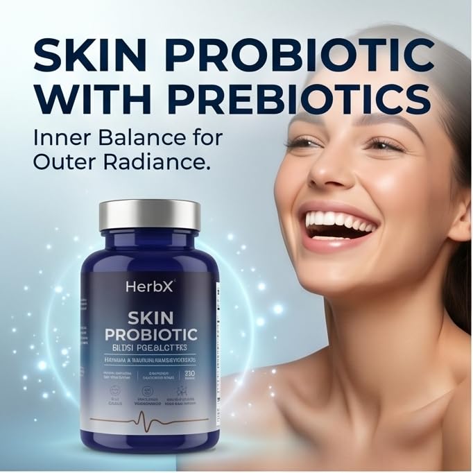 HerbX Skin Probiotic Veggie Capsules, 120 Capsules