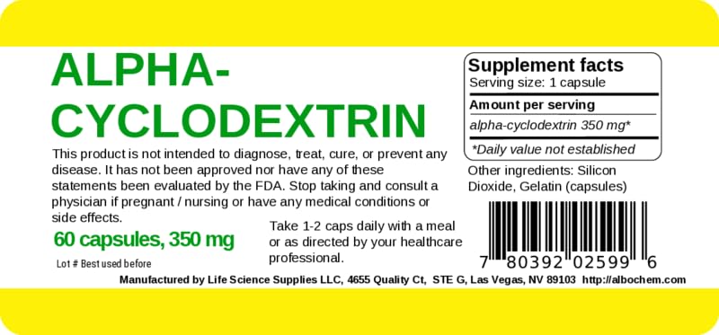 Albochemicals Alpha Cyclodextrin Capsules, 120 Count