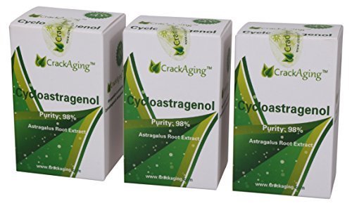 Crackaging Super-Absorption Cycloastragenol 98% Immune Support Telomerase/Telomere Anti-Aging Supplements (10mg per Capsule), 180 Capsules