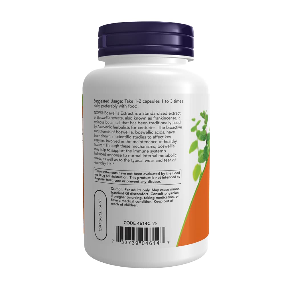 NOW Foods Boswellia Extract 250 mg Capsules, 120 Count
