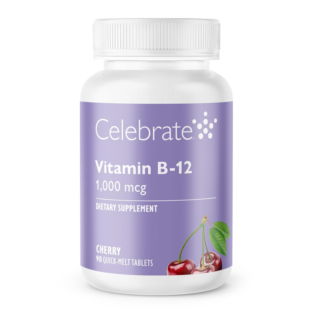 Celebrate Bariatric Supplements B-12 Quick Melt 1000 mcg with Folic Acid – 90 Tablets