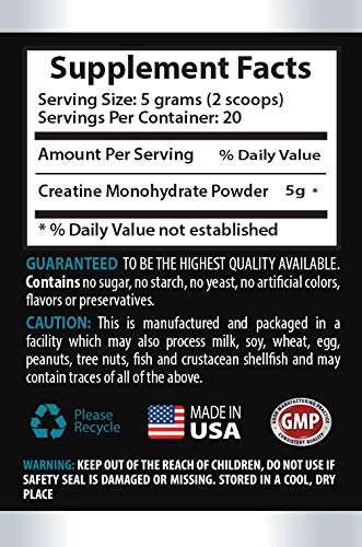 PRIVATE LABEL LLC Creatine Monohydrate Powder, 100 g, 1 Bottle